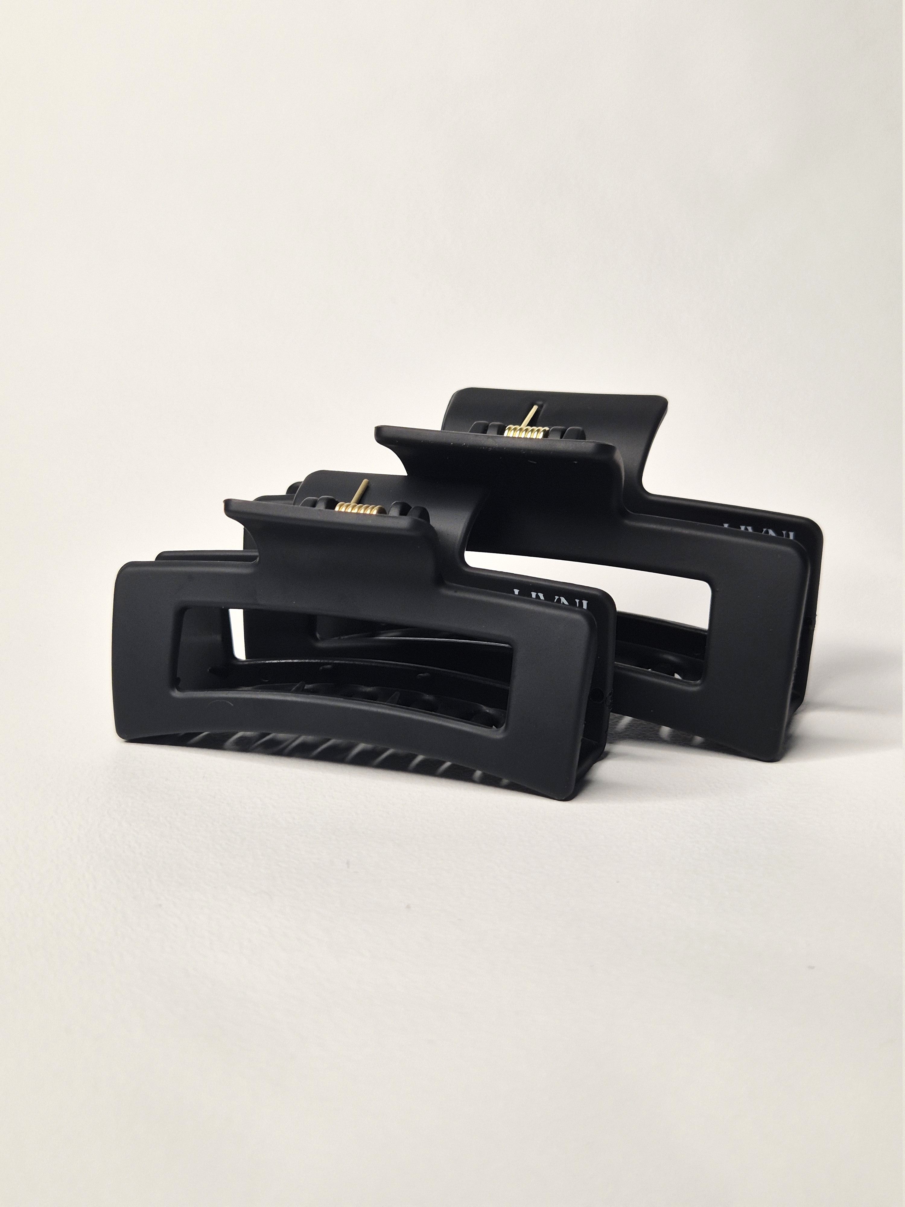 Hårklämma Classic Onyx i mjuk TPU, Medium 8,5 cm och Large 10,5 cm